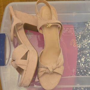 Bow platform heeled sandals Sz 12